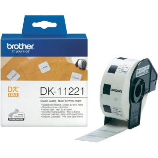 Brother Etiketter DK11221 23x23mm Svart på Vit