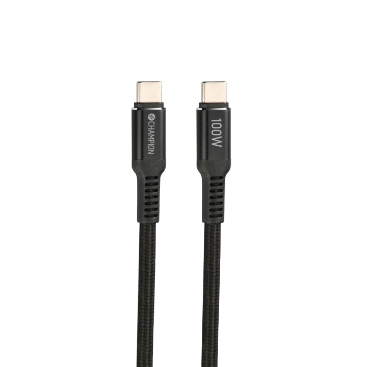 Champion USB-C kabel 100W 1m Svart i gruppen DATORER & KRINGUTRUSTNING / Datorkablar / USB-kablar / USB-C hos TP E-commerce Nordic AB (C12781)