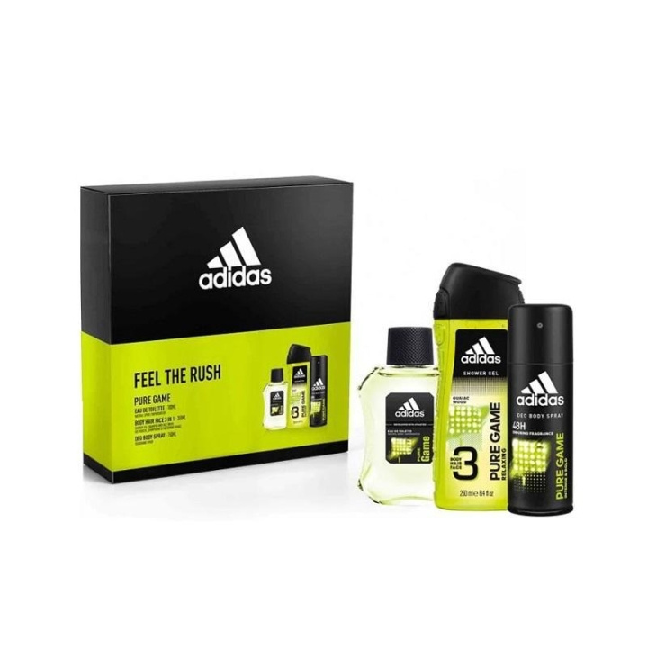 adidas Giftset Adidas Pure Game Edt 100ml + Shower Gel 250ml + Deo Spray 150ml i gruppen SKÖNHET & HÄLSA / Presentkit / Presentkit För Honom hos TP E-commerce Nordic AB (C12858)