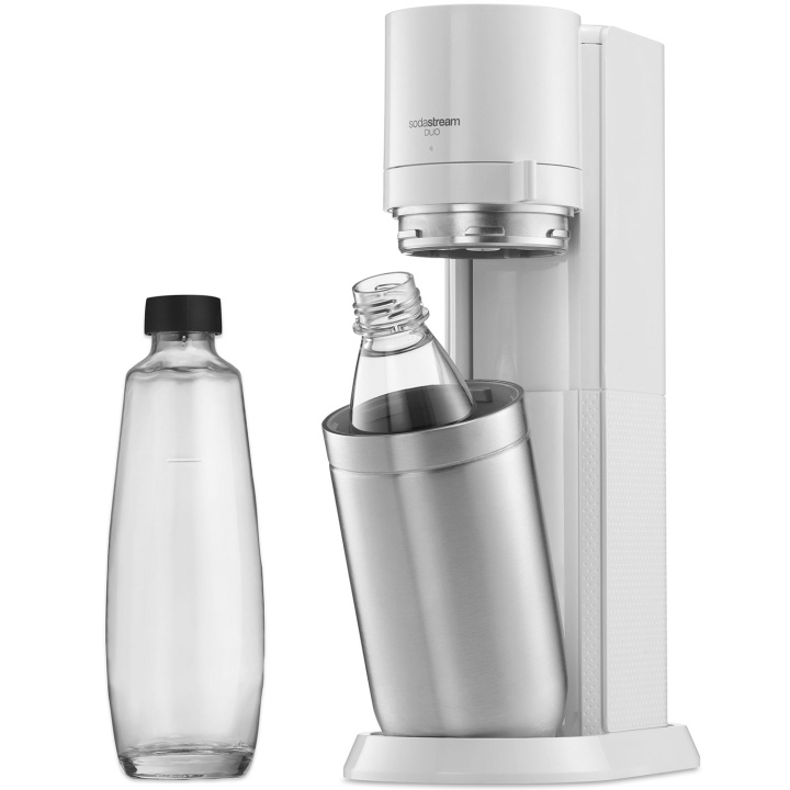 SodaStream Kolsyremaskin DUO White inkl. 1x Glasflaska & 1x Plastflaska i gruppen HEM, HUSHÅLL & TRÄDGÅRD / Hushållsmaskiner / Vatten & Juice / Kolsyremaskiner / Kolsyremaskiner hos TP E-commerce Nordic AB (C13019)