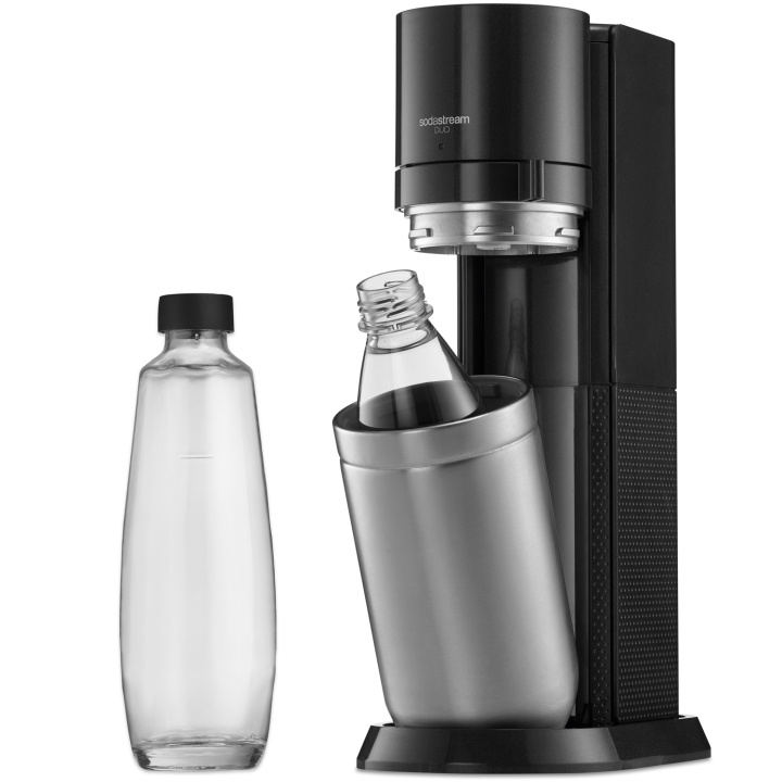 SodaStream Kolsyremaskin DUO Black inkl. 1x Glasflaska & 1x Plastflaska i gruppen HEM, HUSHÅLL & TRÄDGÅRD / Hushållsmaskiner / Vatten & Juice / Kolsyremaskiner / Kolsyremaskiner hos TP E-commerce Nordic AB (C13020)