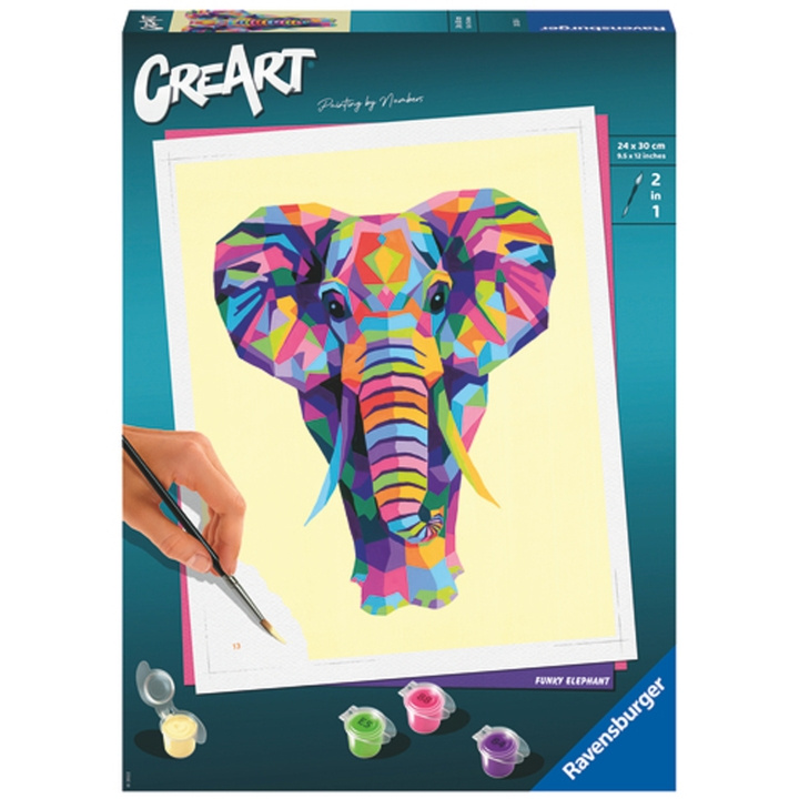 Ravensburger CreArt Funky Elephant i gruppen LEKSAKER, BARN- & BABYPRODUKTER / Leksaker / Pyssel hos TP E-commerce Nordic AB (C13036)