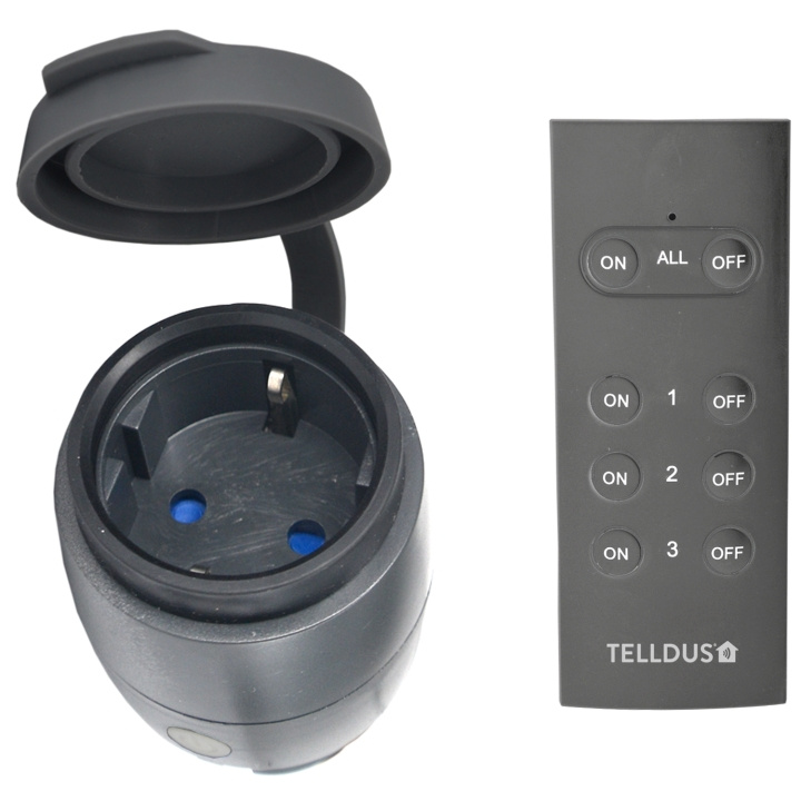 Telldus Utomhusmottagare IP44 + Fjärrkontroll 433MHz i gruppen HEM, HUSHÅLL & TRÄDGÅRD / Smarta hem / Smart plugs hos TP E-commerce Nordic AB (C13048)