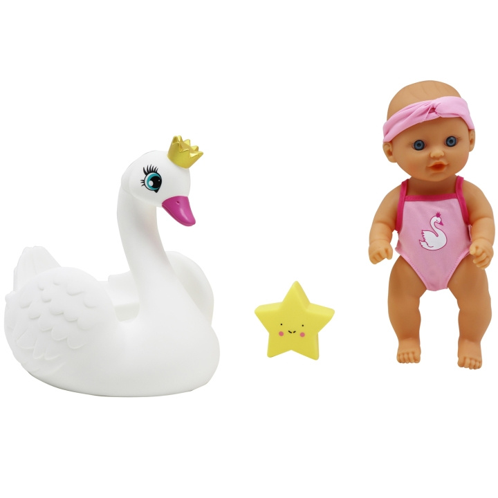 Happy Friend Bath Time Baby & Swan i gruppen LEKSAKER, BARN- & BABYPRODUKTER / Leksaker / Dockor & Tillbehör hos TP E-commerce Nordic AB (C13103)