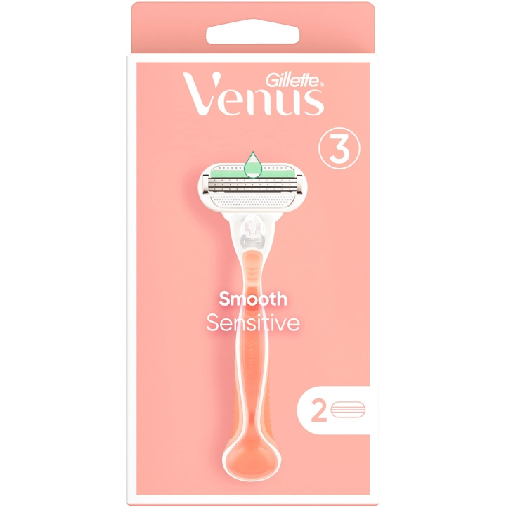 Gillette Venus Rakhyvel Smooth Sensitive 2st rakblad i gruppen SKÖNHET & HÄLSA / Hår & Styling / Rakning & Trimning / Rakhyvlar & Tillbehör hos TP E-commerce Nordic AB (C13118)