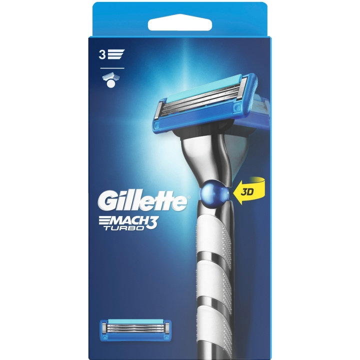 Gillette Rakhyvel Mach3 Turbo 3D 2st rakblad i gruppen SKÖNHET & HÄLSA / Hår & Styling / Rakning & Trimning / Rakhyvlar & Tillbehör hos TP E-commerce Nordic AB (C13149)