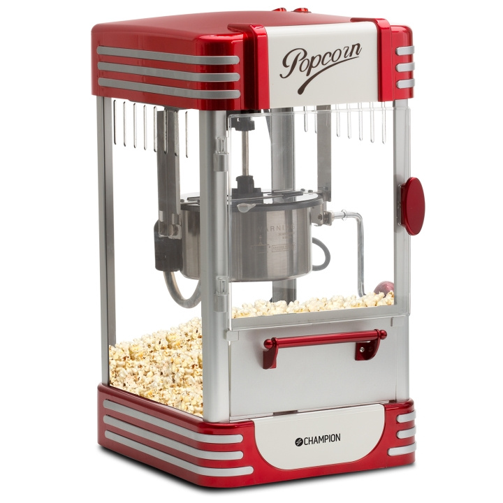 Champion Popcornmaskin Retro XL PCM406 Röd Metallic i gruppen HEM, HUSHÅLL & TRÄDGÅRD / Hushållsmaskiner / Popcornmaskiner hos TP E-commerce Nordic AB (C13577)