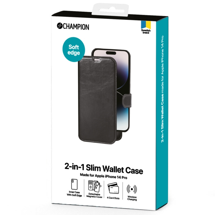 Champion 2-in-1 Slim wallet iPhone 14 Pro i gruppen SMARTPHONE & SURFPLATTOR / Mobilskydd / Apple / iPhone 14 hos TP E-commerce Nordic AB (C13580)