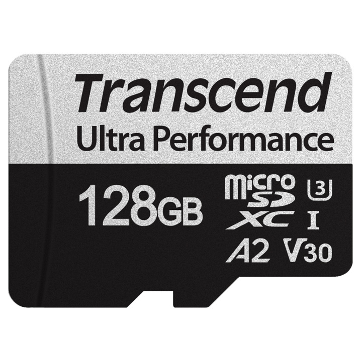 Transcend microSDXC 340S 128GB U3 A2 V30 (R160/W125) i gruppen HEMELEKTRONIK / Lagringsmedia / Minneskort / Micro SD/HC/XC hos TP E-commerce Nordic AB (C13602)