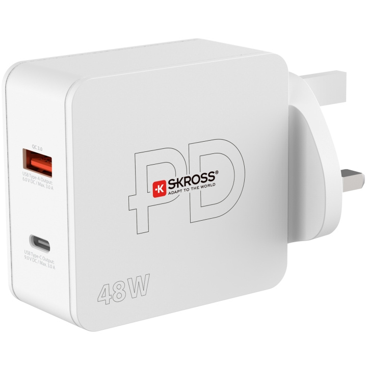 SKROSS Multipower 2 Pro+ UK 1xUSB-C PD 1xUSB-A 48W i gruppen HEM, HUSHÅLL & TRÄDGÅRD / El & Belysning / Reseadaptrar hos TP E-commerce Nordic AB (C13638)