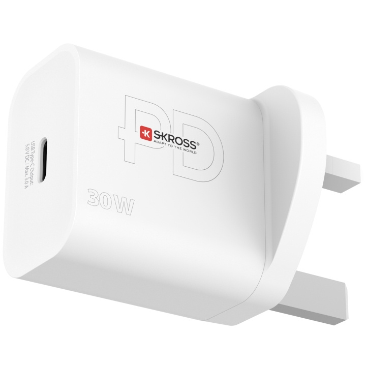 SKROSS Power Charger UK 1xUSB-C PD 30W i gruppen HEM, HUSHÅLL & TRÄDGÅRD / El & Belysning / Reseadaptrar hos TP E-commerce Nordic AB (C13648)