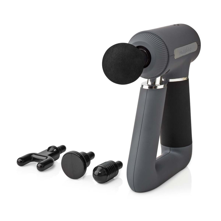 Nedis Sportmassage Pistol | Batteridriven | N/A | Uppladdningsbara | 6 massagelägen | USB kabel | Grå i gruppen SKÖNHET & HÄLSA / Massage & Wellness / Massage & Muskelstimulering hos TP E-commerce Nordic AB (C13798)