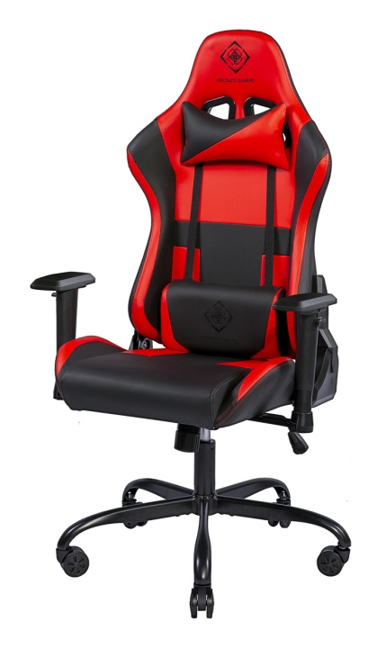 deltaco_gaming DC210R Gaming chair in PU-leather, ergonomic, metal base i gruppen DATORER & KRINGUTRUSTNING / Gaming / Gamingstolar hos TP E-commerce Nordic AB (C13804)
