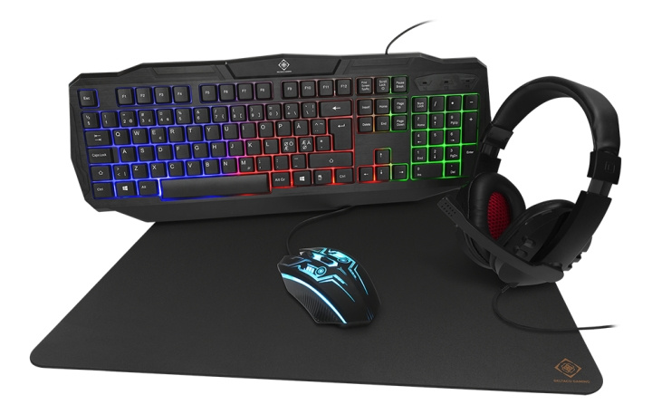 deltaco_gaming 4-in-1 RGB gaming kit, RGB/black i gruppen DATORER & KRINGUTRUSTNING / Möss & Tangentbord / Tangentbord / Paket hos TP E-commerce Nordic AB (C13818)