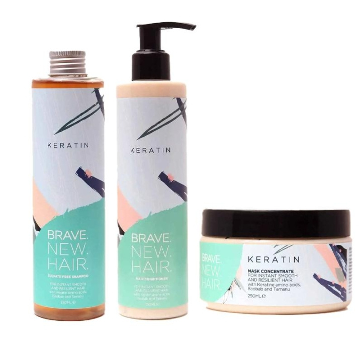 Brave. New. Hair. 3-pack Brave. New. Hair. Keratin Schampoo + Conditioner + Mask i gruppen SKÖNHET & HÄLSA / Hår & Styling / Hårvårdsprodukter / Schampo hos TP E-commerce Nordic AB (C13894)