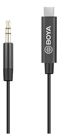 BOYA BY-K2 3.5mm TRS male to USB-C male Audio Adapter, 0.2m i gruppen SMARTPHONE & SURFPLATTOR / Laddare & Kablar / Adaptrar hos TP E-commerce Nordic AB (C13951)