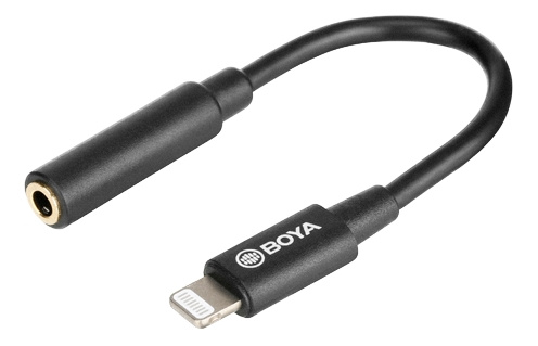 BOYA BY-K3 3,5mm TRRS hona - Lightning hane Adapter, 0,2m, svart i gruppen SMARTPHONE & SURFPLATTOR / Laddare & Kablar / Adaptrar hos TP E-commerce Nordic AB (C13952)