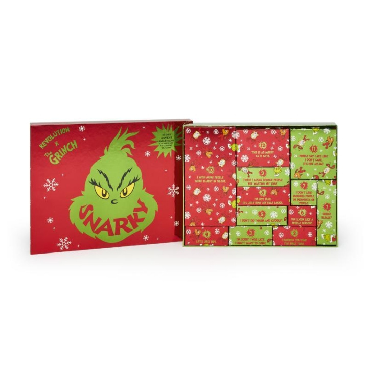 Makeup Revolution x The Grinch 12 Days Advent Calendar i gruppen SKÖNHET & HÄLSA / Makeup / Verktyg & Sminkset / Sminkset hos TP E-commerce Nordic AB (C14024)