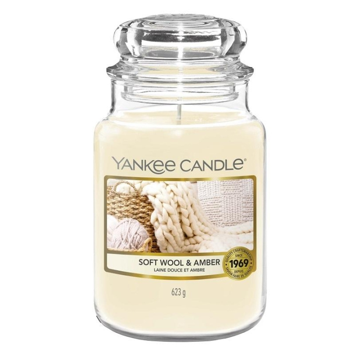 Yankee Candle Classic Large Jar Soft Wool and Amber 623g i gruppen SKÖNHET & HÄLSA / Doft & Parfym / Övrig doft / Doftljus hos TP E-commerce Nordic AB (C14044)