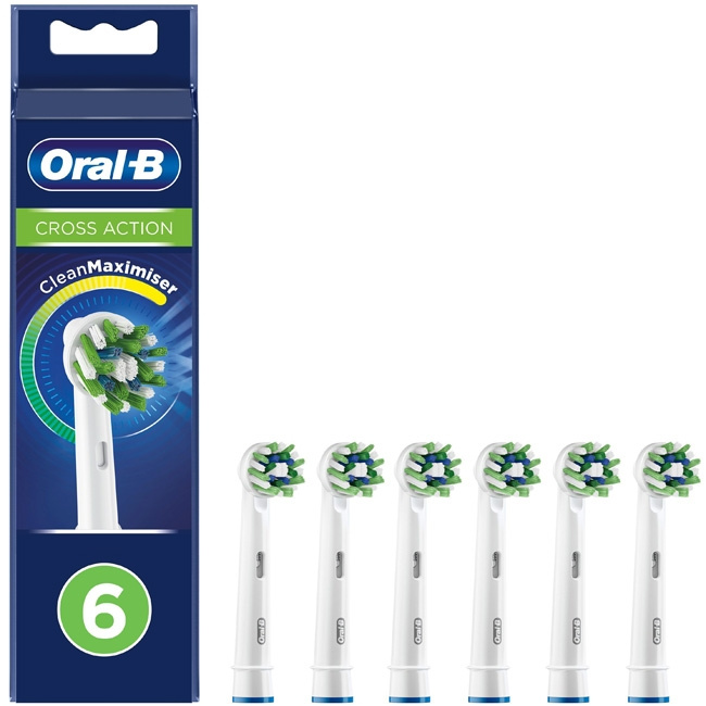 Oral B Borsthuvud CrossAction 6st i gruppen SKÖNHET & HÄLSA / Munvård / Borsthuvuden & Tillbehör hos TP E-commerce Nordic AB (C14118)