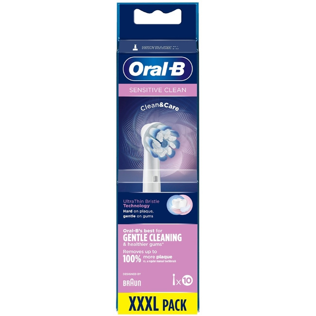 Oral B Borsthuvud Sensitive Clean & Care 10st i gruppen SKÖNHET & HÄLSA / Munvård / Borsthuvuden & Tillbehör hos TP E-commerce Nordic AB (C14126)