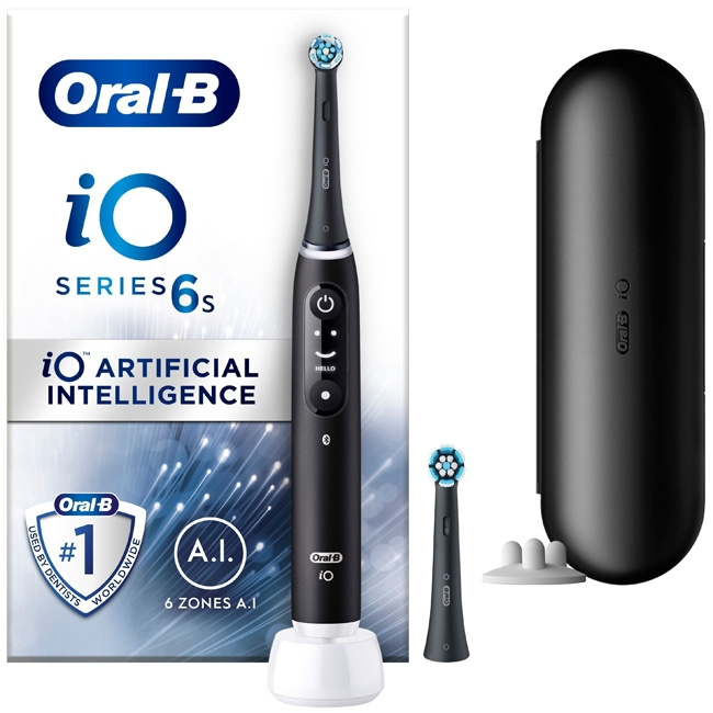 Oral B Eltandborste iO6S Black Lava i gruppen SKÖNHET & HÄLSA / Munvård / Eltandborstar hos TP E-commerce Nordic AB (C14128)