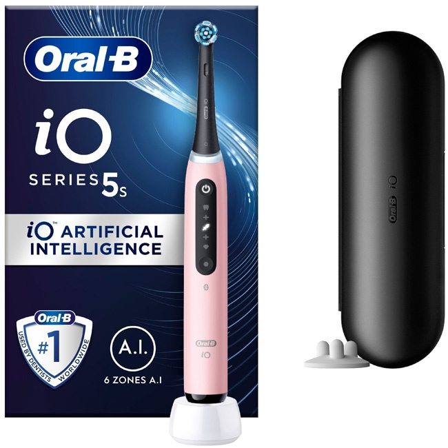 Oral B Eltandborste iO5s Blush Pink i gruppen SKÖNHET & HÄLSA / Munvård / Eltandborstar hos TP E-commerce Nordic AB (C14132)