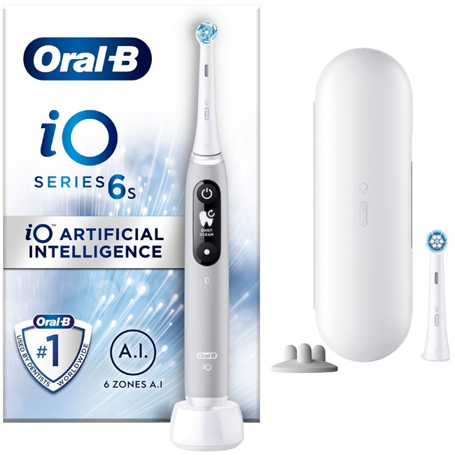 Oral B Eltandborste iO6 Series M6 Grey i gruppen SKÖNHET & HÄLSA / Munvård / Eltandborstar hos TP E-commerce Nordic AB (C14135)