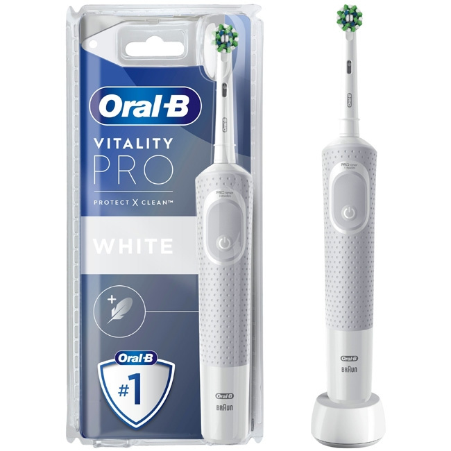 Oral B Eltandborste Vitality Pro White CA CLS i gruppen SKÖNHET & HÄLSA / Munvård / Eltandborstar hos TP E-commerce Nordic AB (C14138)