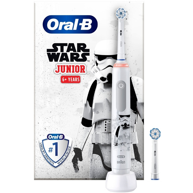 Oral B Eltandborste Pro 3 Junior Star Wars i gruppen SKÖNHET & HÄLSA / Munvård / Eltandborstar hos TP E-commerce Nordic AB (C14161)