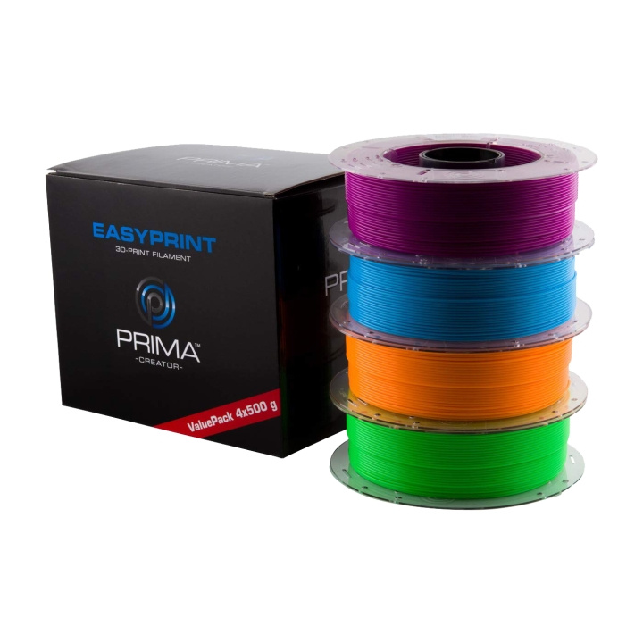 Prima PrimeCreator EasyPrint Neon PLA 3DPrinter Filament 4x 500 g i gruppen DATORER & KRINGUTRUSTNING / Skrivare & Tillbehör / Skrivare / 3D-Skrivare & Tillbehör / Tillbehör hos TP E-commerce Nordic AB (C14249)