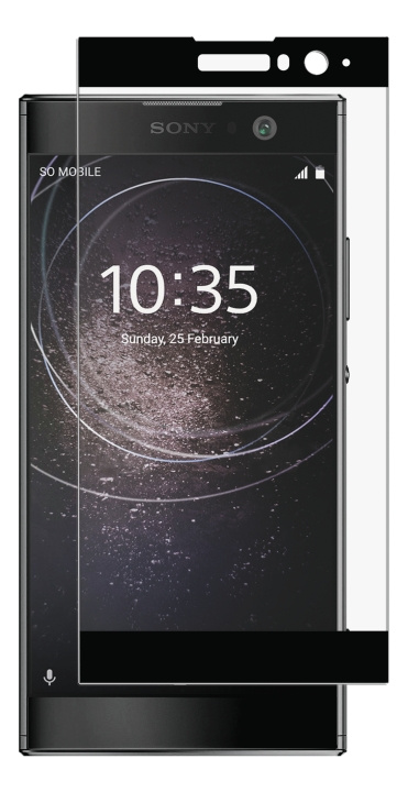 Sony Xperia XA2, Curved Glass, black i gruppen SMARTPHONE & SURFPLATTOR / Mobilskydd / Sony hos TP E-commerce Nordic AB (C14491)