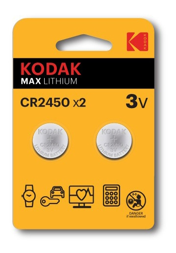 Kodak Max lithium CR2450 battery (2 pack) i gruppen HEMELEKTRONIK / Batterier & Laddare / Batterier / Knappcell hos TP E-commerce Nordic AB (C14522)