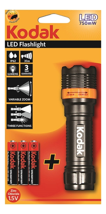 Kodak LED Focus 120 incl. 3xAAA i gruppen SPORT, FRITID & HOBBY / Ficklampor & Pannlampor / Ficklampor hos TP E-commerce Nordic AB (C14621)