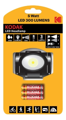 Kodak LED Headlamp 300lm incl.3xAAA i gruppen SPORT, FRITID & HOBBY / Ficklampor & Pannlampor / Ficklampor hos TP E-commerce Nordic AB (C14624)