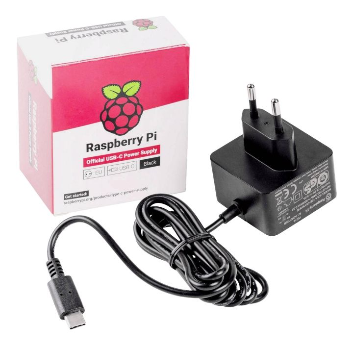 raspberrypi 4 Eu Power Supply white i gruppen DATORER & KRINGUTRUSTNING / Datorkomponenter / Raspberry Pi hos TP E-commerce Nordic AB (C14659)