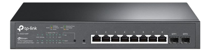 tplink JetStream™ 10-Port Gigabit Smart Switch with 8-Port PoE+ i gruppen DATORER & KRINGUTRUSTNING / Nätverk / Switchar / 10/100/1000Mbps hos TP E-commerce Nordic AB (C14704)