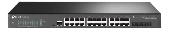 tplink JetStream™ 24-Port Gigabit L2+ Managed Switch w/ 4 10GE SFP+ i gruppen DATORER & KRINGUTRUSTNING / Nätverk / Switchar / 10/100/1000Mbps hos TP E-commerce Nordic AB (C14707)