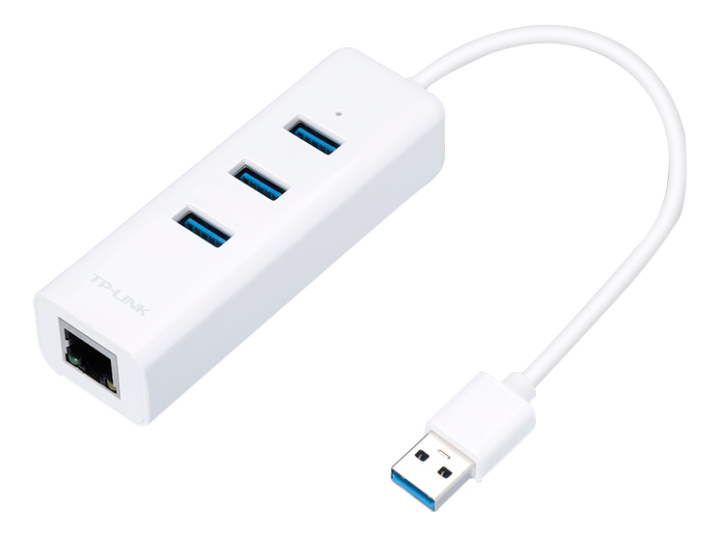 tplink USB 3.0 Hub/Gbit Eth Adapter 3xUSBA 3.0 ports 1m cable white i gruppen DATORER & KRINGUTRUSTNING / Datortillbehör / USB-hubbar hos TP E-commerce Nordic AB (C14731)