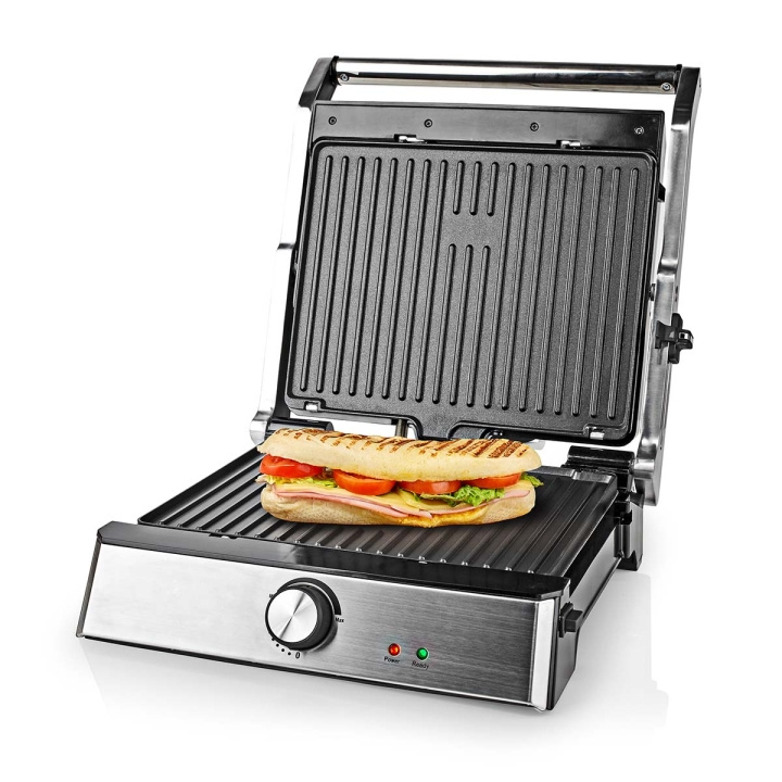 Nedis Kontakt Grill | 2000 W | 29 x 23 cm | Justerbar temperaturkontroll | Plast / Rostfritt stål i gruppen HEM, HUSHÅLL & TRÄDGÅRD / Hushållsmaskiner / Brödrostar & Bordsgrillar / Bordsgrillar & Raclette hos TP E-commerce Nordic AB (C14764)