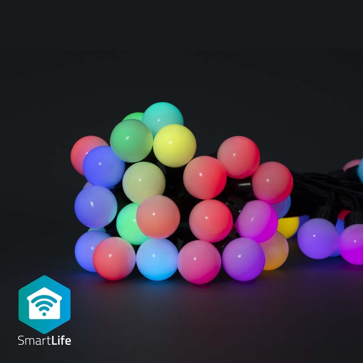 Nedis SmartLife Dekorativa Lampor | Festljus | Wi-Fi | RGB | 48 LED\'s | 10.8 m | Android™ / IOS | Glödlampediameter: 30 mm i gruppen HEM, HUSHÅLL & TRÄDGÅRD / Smarta hem / Smart belysning hos TP E-commerce Nordic AB (C14830)