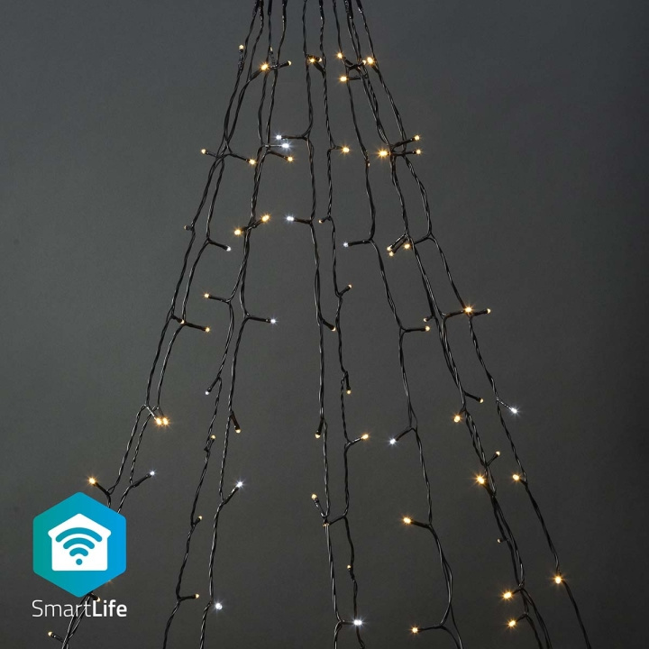 Nedis SmartLife Julbelysning | Träd | Wi-Fi | Varm till cool vit | 200 LED\'s | 20.0 m | 10 x 2 m | Android™ / IOS i gruppen HEMELEKTRONIK / Belysning / LED-slingor hos TP E-commerce Nordic AB (C14835)