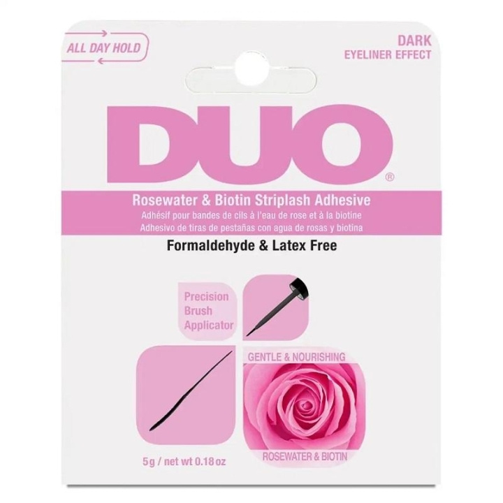 Ardell DUO Rosewater & Biotin Striplash Adhesive - Dark 5 g i gruppen SKÖNHET & HÄLSA / Makeup / Ögon & Ögonbryn / Lösögonfransar hos TP E-commerce Nordic AB (C14864)