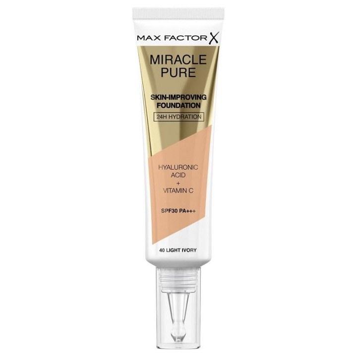 Max Factor Miracle Pure Skin-Improving Foundation 40 Light Ivory 30ml i gruppen SKÖNHET & HÄLSA / Makeup / Basmakeup / Foundation hos TP E-commerce Nordic AB (C15017)