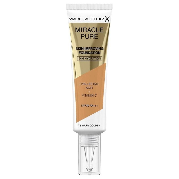 Max Factor Miracle Pure Skin-Improving Foundation 76 Warm Golden 30ml i gruppen SKÖNHET & HÄLSA / Makeup / Basmakeup / Foundation hos TP E-commerce Nordic AB (C15023)