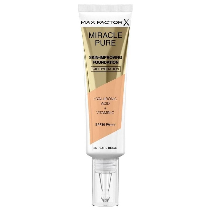 Max Factor Miracle Pure Skin-Improving Foundation 35 Pearl Beige 30ml i gruppen SKÖNHET & HÄLSA / Makeup / Basmakeup / Foundation hos TP E-commerce Nordic AB (C15025)