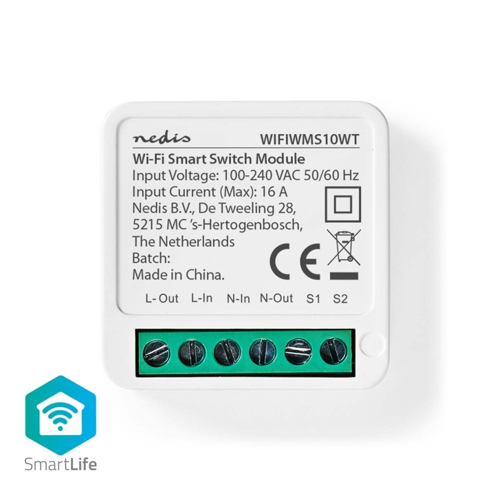 Nedis SmartLife Strömbrytare | Wi-Fi | 3680 W | Terminalanslutning | App tillgänglig för: Android™ / IOS i gruppen HEM, HUSHÅLL & TRÄDGÅRD / El & Belysning / Elinstallation / Strömställare hos TP E-commerce Nordic AB (C15072)