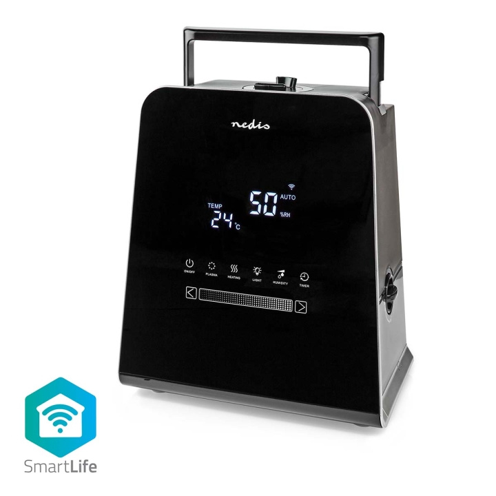 Nedis Luftfuktare för SmartLife | 110 W | Med sval och varm dimma | 5.5 l | Hygrometer | Timer | Fjärrkontroll | Nattläge | Svart i gruppen HEM, HUSHÅLL & TRÄDGÅRD / Fläktar & Klimatprodukter / Luftfuktare hos TP E-commerce Nordic AB (C15075)