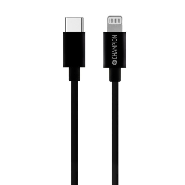 Champion USB-C till Lightning Kabel 1m Svart i gruppen SMARTPHONE & SURFPLATTOR / Laddare & Kablar / Kablar / Kablar Typ C hos TP E-commerce Nordic AB (C15248)