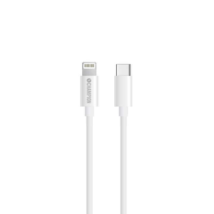 Champion USB-C till Lightning Kabel 1m Vit i gruppen SMARTPHONE & SURFPLATTOR / Laddare & Kablar / Kablar / Kablar Lightning hos TP E-commerce Nordic AB (C15249)